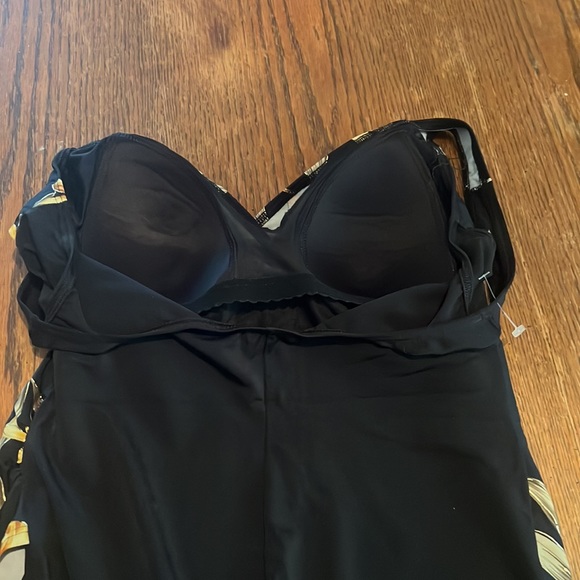 Silhouette Solution Floral Tankini One Piece Swim Suit Size 14 - Picture 10 of 12